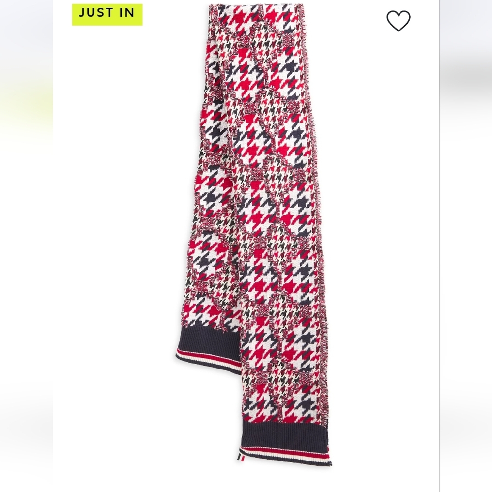 Thom Browne Houndstooth Wool-Blend Scarf w/ Tags - $1095 - Picture 4 of 11
